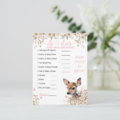 Woodland Deer Baby shower Game Briefkaart (Staand voorkant)