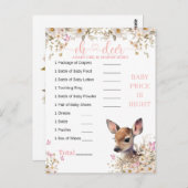 Woodland Deer Baby shower Game Briefkaart (Voorkant / Achterkant)