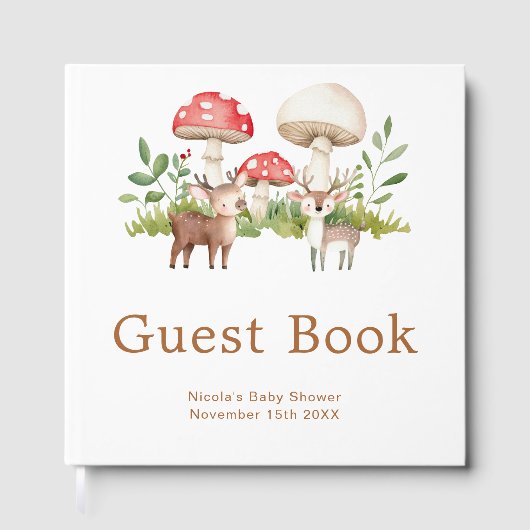 Woodland Deer Baby Shower Gastenboek (Voorkant)