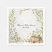 Woodland Deer Baby shower gepersonaliseerd Servet (Voorkant)