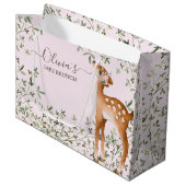 Woodland Deer Baby shower Groot Cadeauzakje (Voorkant Gekanteld)