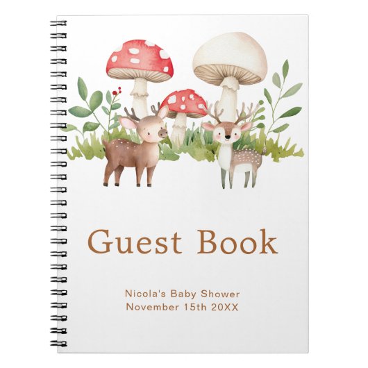 Woodland Deer Baby Shower Guest Book Notitieboek (Voorkant)