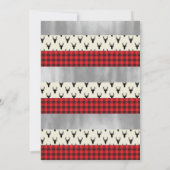 Woodland Deer Baby shower Invitation, Faux Folie Kaart (Achterkant)