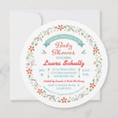 Woodland Deer Baby shower Invitation Kaart (Achterkant)