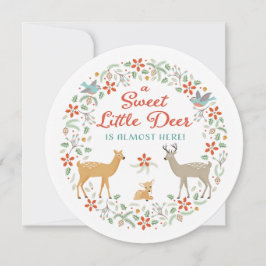 Woodland Deer Baby shower Invitation Kaart