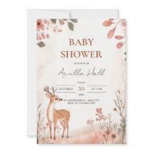 Woodland Deer Baby shower Invitation