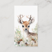 Woodland Deer Baby shower Jongensluier Raffle Informatiekaartje (Achterkant)
