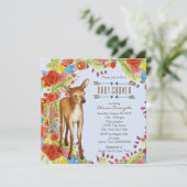 Woodland Deer Baby shower Kaart (Staand voorkant)