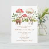 Woodland Deer Baby shower Kaart (Staand voorkant)