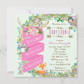 Woodland Deer Baby shower Kaart (Voorkant)