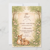 Woodland Deer Baby Shower Kaart (Voorkant)