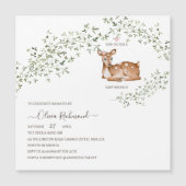 Woodland Deer Baby shower Magnetische Uitnodiging (Voorkant)