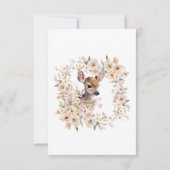 Woodland Deer Baby shower Meisje Bedankkaart (Achterkant)