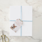 Woodland Deer Baby shower Meisje Cadeaulabel (Met Touw)