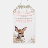 Woodland Deer Baby shower Meisje Cadeaulabel (Achterkant)