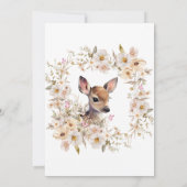 Woodland Deer Baby shower Meisje Kaart (Achterkant)