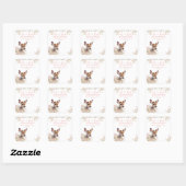 Woodland Deer Baby shower Meisje Vierkante Sticker (Vel)