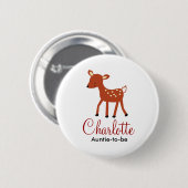 WOODLAND DEER BABY SHOWER NAME TAG BUTTON (Voorkant /achterkant)