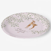 Woodland Deer Baby shower Papieren Bordje (Gekanteld)