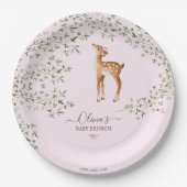 Woodland Deer Baby shower Papieren Bordje (Voorkant)