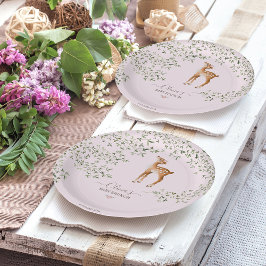 Woodland Deer Baby shower Papieren Bordje