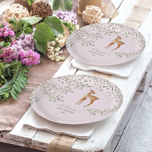 Woodland Deer Baby shower Papieren Bordje