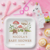 Woodland Deer Baby shower Papieren Bordje (Feest)