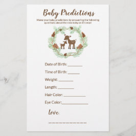 Woodland Deer Baby shower Predication Game
