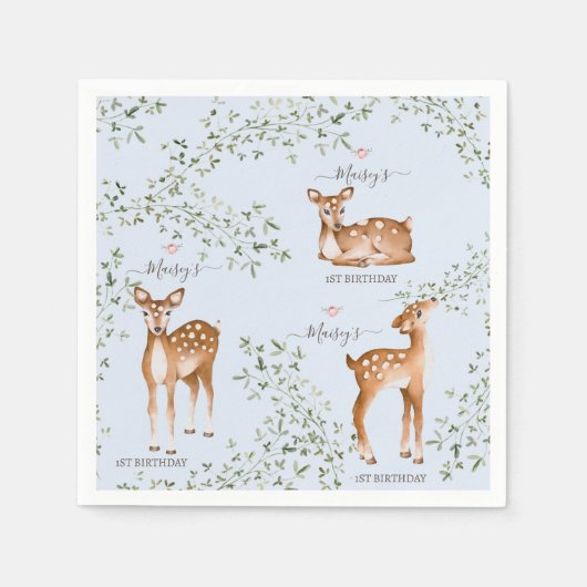 Woodland Deer Baby shower Servet (Voorkant)