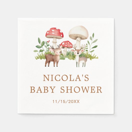 Woodland Deer Baby shower Servet (Voorkant)