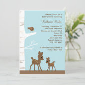Woodland Deer Baby Shower-uitnodigingen Kaart (Staand voorkant)