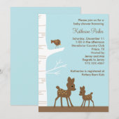Woodland Deer Baby Shower-uitnodigingen Kaart (Voorkant / Achterkant)
