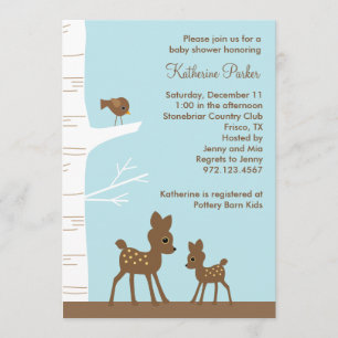 Woodland Deer Baby Shower-uitnodigingen Kaart