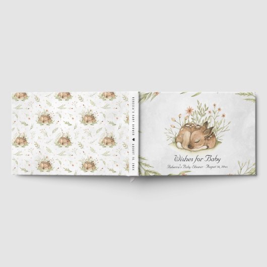 Woodland Deer | Baby shower van bosdieren Gastenboek (Volledig)