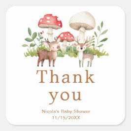 Woodland Deer Baby shower Vierkante Sticker