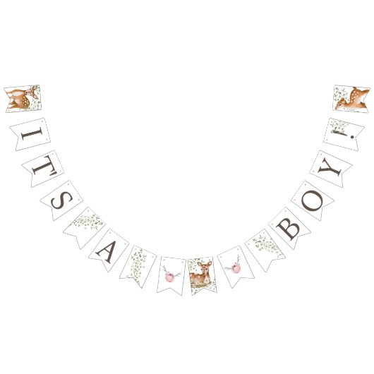 Woodland Deer Baby shower Vlaggetjes (Alle)