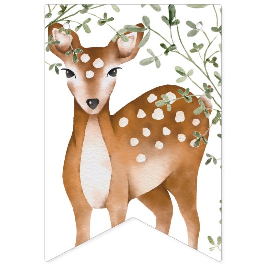 Woodland Deer Baby shower Vlaggetjes (Eerste vlag)