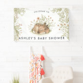Woodland Deer | Baby shower Welkomstbanner Spandoek (Insitu)