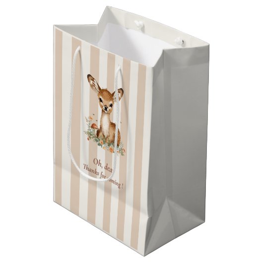 Woodland Deer Bedankt Rustic Forest Medium Cadeauzakje (Voorkant Gekanteld)