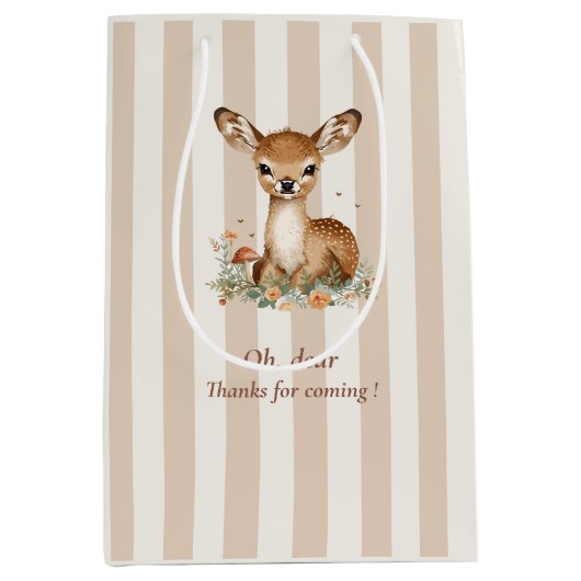 Woodland Deer Bedankt Rustic Forest Medium Cadeauzakje (Voorkant)