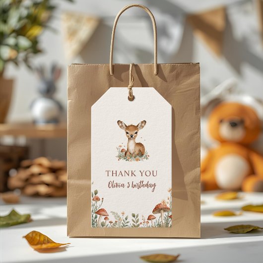 Woodland Deer Bedankt | rustiek bos Cadeaulabel