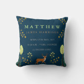 Woodland Deer Birth Announcement Pillow Kussen (Voorkant)