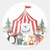 Woodland Deer Birthday | Rustic Forest Ronde Sticker (Voorkant)