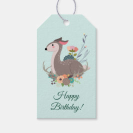 Woodland Deer Birthday Specialized Cadeaulabel