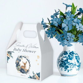 Woodland Deer Blue Floral Boho verlaat Waterverf Bedankdoosjes