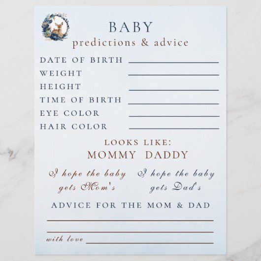 Woodland Deer Blue voorspellingen en advies spelle Flyer (Voorkant)