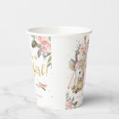 Woodland Deer Boho Tribal Meisje Baby shower Papieren Bekers (Links)