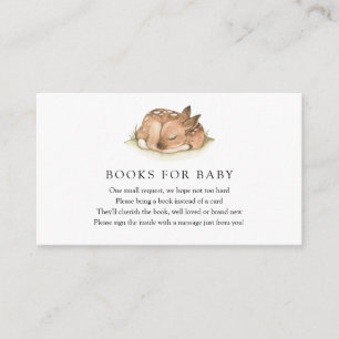 Woodland Deer Books voor Baby-invoegkaart Informatiekaartje