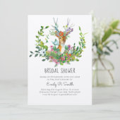 Woodland Deer Bridal Shower-uitnodigingen Kaart (Staand voorkant)