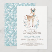 Woodland Deer Bruids Douche Uitnodiging (Voorkant / Achterkant)
